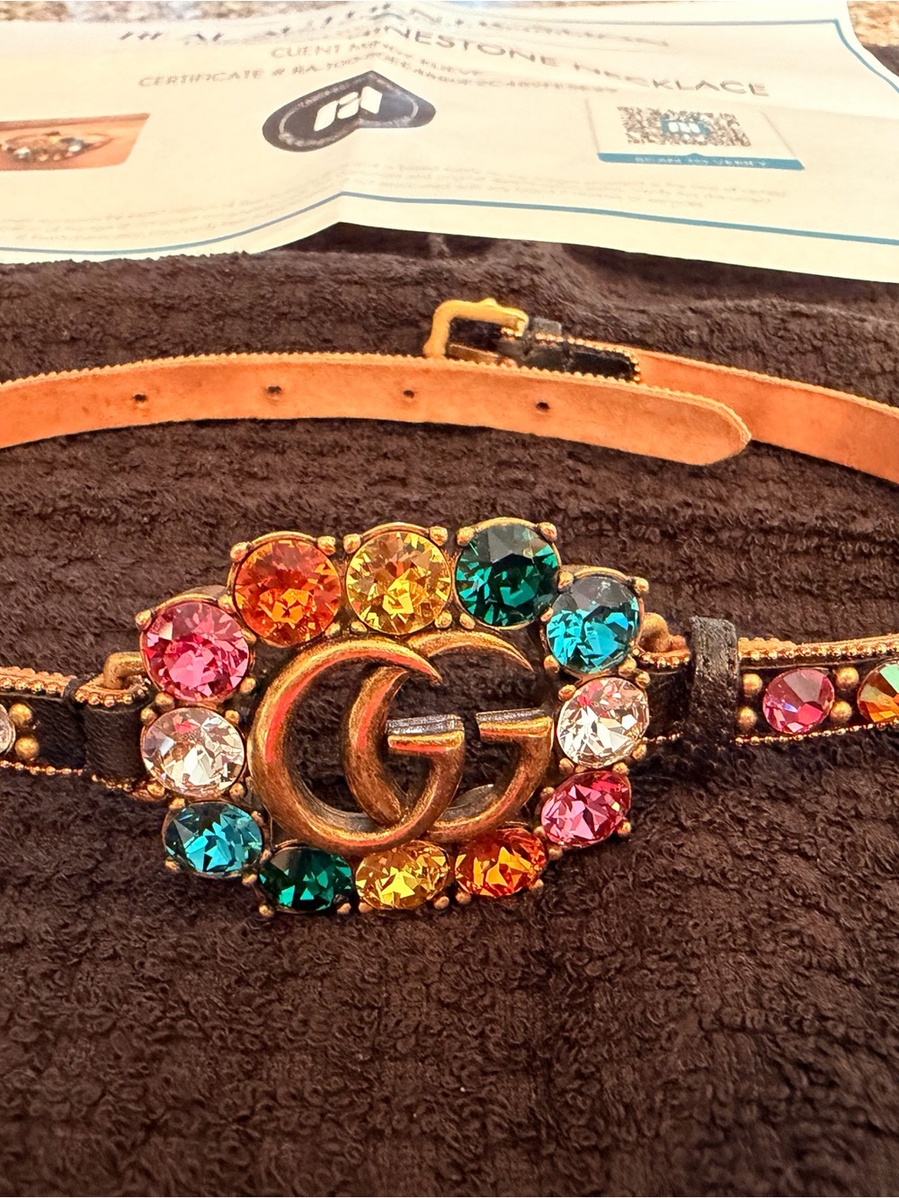 Gucci Multicolor Crystal GG Chocker - Women fits 12-15’